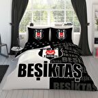 Taç Lisanslı Çift Kişilik Nevresim Takımı Beşiktaş Parçalı Logo