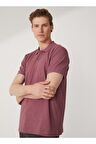 Süvari Polo Yaka Armürlü Koyu Bordo Erkek T-Shirt Ts1014000271
