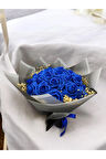 Yapay mavi gül buketi-25 adet Yapay çiçek- İsteme çiçeği-Sevgiliye hediye