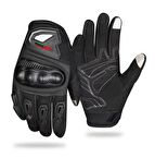 Forte Gt RS02 3D Kabuk Korumalı Dokunmatik Yazlık Motosiklet Eldiveni XL Beden Siyah