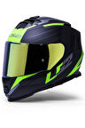 Storm 2 Nerve Neon Sarı  Kapalı Motosiklet Kaskı Gold Camlı