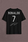 Unisex Tasarım Ronaldo Baskılı Oversize %100 Pamuk T-shirt