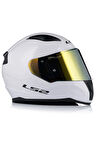 Rapıd 2 Beyaz Kapalı Motosiklet Kaskı Gold Camlı