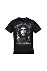 Unisex Siyah Ernesto Che Guevara Harita Baskılı Tshirt