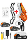 Kömürsüz Easy Hybrid Motor 88v 10ah Akülü Dal Kesme Budama Bıçkı Makinesi Çift Akü + Zincir