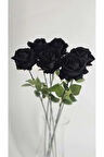 Yapay Kadife Gül 7 Adet Siyah Ev Vazo Dekor Çiçeği