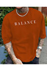 Unisex Balance Baskili Bi?si?klet Yaka T-shi?rt