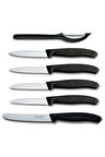 6 Parça Siyah Soyma Bıçak Seti Ve Soyacak