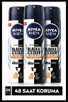 Men Black & Whıte Invısıble Güçlü Etki Erkek Sprey Deodorant 150 ml X3