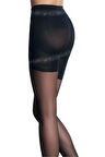 Kadın Siyah Pop Up Popo Kaldıran Korseli Külotlu Çorap