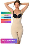 Premium İncelten Askılı Toparlayıcı Sıkılaştırıcı Vücut Şekillendiren Kadın Fermuarlı Tam Boy Korse