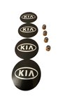 KIA LOGO ALÜMİNYUM MALZEME 4 ADET JANT GÖBEK VE 4 ADET METAL SİBOP KAPAK TAKIMI