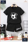 Çocuk UNISEX “FUTBOL TOP GRAFT“ Özel Baskılı Bisiklet Yaka Tişört - Şort Takım