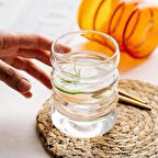 Kahve Ve Sunum Bardağı / Isıya Dayanıklı Borosilikat Cam Şerit Şeklinde Bardak - 1 Adet