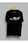 Oversize Baby Yoda Tasarım Baskılı Tişört T-shirt