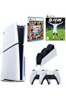 Playstation 5 slim + 2.kol dualsense + Şarj istasyonu + PS5 GTA 5 + Ps5 FC25