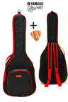 Özel Tasarım Yamaha Uyumlu Akustik Gitar Kılıfı Gri Taşıma Çantası Gigbag Softcase + Ahşap Pena
