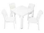 Mandella Elit Rattan 90x90 Elit Sandalye Masa Takımı BEYAZ