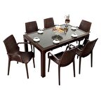 Mandella Elit Rattan 90x150 Nirvana Koltuk Camlı Masa Takımı