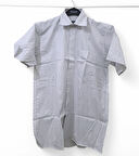 Lagesta  M CEPLİ Pamuk Siyah- Beyaz İnce Çizgili  KLASİK Kısa Kollu Erkek Gömleği