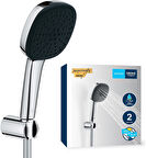 Grohe Vitalio Comfort 110 El Duşu Seti, 110Mm Kare 2 Akışlı El Duşu, Duş Başlığı Tutucu, 1750Mm Duş 