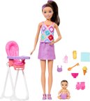 Barbie Bebek Bakıcısı Skipper Oyun Seti, Kahverengi Saçlı Yetişkin Ve Küçük Bebek, Mama Sandalyesi V