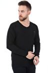 V Yaka Uzun Kol Penye t-shirt