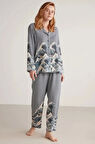 Nautıca W617 Kadın Uzun Kollu Önden Düğmeli Pijama Takımı
