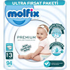 Molfix Premium Bebek Bezi Ultra Fırsat Paketi 3 Beden 4-9 Kg 94 Adet