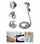 Spiralli Taharet Musluğu Taharetmatik Tabancalı Set Bas Çek Taharatmatik Mafsal Hortumlu Musluk Başlığı