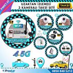 Taksi Kamera Seti 10 Uzaktan izlemeli 3 Kameralı Wifi 4G 1 TB Harddisk Dahil