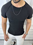 Tişört Örme Triko Tişört Nefes Alabilen Terletmez Slim Fit Dar Kesim T-Shirt