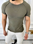 Tişört Örme Triko Tişört Nefes Alabilen Terletmez Slim Fit Dar Kesim T-Shirt