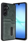 Newface Samsung Galaxy A57 5G Sara Kartvizitli Deri Kılıf - Yeşil