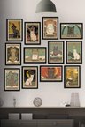 12 Parça Çerçeve Görünümlü Tatlı Kediler Tarot Kart Dekoratif Mdf Tablo Seti (80x80 Cm)