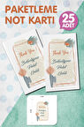 Teşekkür Kartı , Thank You Yazılı Ürün Kartı, Beklediğiniz Paket Geldi Ürün Etiketi  Not Kartı 25 Adet-T1010