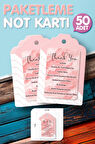 Paketleme Not Kartı Teşekkür Kartı Delikli Ürün Etiketi Thank You Card 50 Adet -T1013