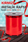 Metalik Kırmızı Renk Rafya - Janjanlı Rafya - Balon ipi -200 mt-T1094
