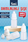 100 Adet 5 ml Kırılır Kapaklı Damlalıklı  Boş  Ldpe Polietilen, Aseton , Mürekkep , Kolonya , Dezenfektan , Likit Şişesi -T1143