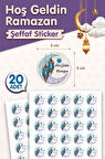 Hoş geldin Ramazan Sticker Etiket 5 cm 20 Adet Şeffaf M -T1189