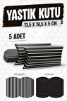 Yastık Kutu Karton Çizgili Hediye Kutusu  13,5X18,5X5 CM  5 adet   Siyah-T1477