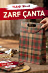 Yılbaşı Ekose Baskılı Zarf Model Karton Çanta 25 X 32,5X 4,5Cm 1 Adet ,yılbaşı Hediye Kutusu-T1538