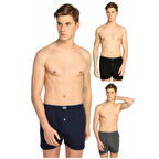 Tutku 12 Adet Karışık Paket Düğmeli Penye Boxer