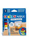 Kız Erkek Çocuk Oyuncak Carioca Akrilik Paint Marker Su Bazlı Fırça Uçlu 5'li Kız Erkek Çocuk Oyunca