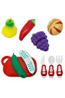 Kız Erkek Çocuk Eğlenceli Oyuncaklar Urt007-2a/b Yemek Dünyası Meyve Kesme Seti