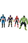 Kız Erkek Çocuk Eğlenceli Oyuncaklar Yenilmezler Thanos - Hulk - Captain America - Örümcek Adam 4'lü