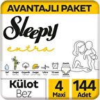 Sleepy Extra 4 Numara Maxi 144'lü Külot Bez