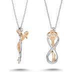 Birbirine Aşkla Sarılan Kadın Erkek Gümüş Kolye | 925 Ayar 