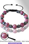 Sertifikalı Fasetli Hematitli Rodonit Taşı Bileklik - Ayarlamalı