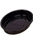 28 cm Oval Siyah Parlak Emaye Tepsi – Dayanıklı, Şık, Fırın ve Servis Kullanımına Uygun